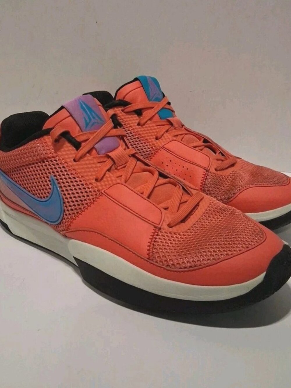 Nike Ja 1 Fuel Men Sz 11.5 Ember Glow Blue Lightning Basketball Shoes DR8785-800